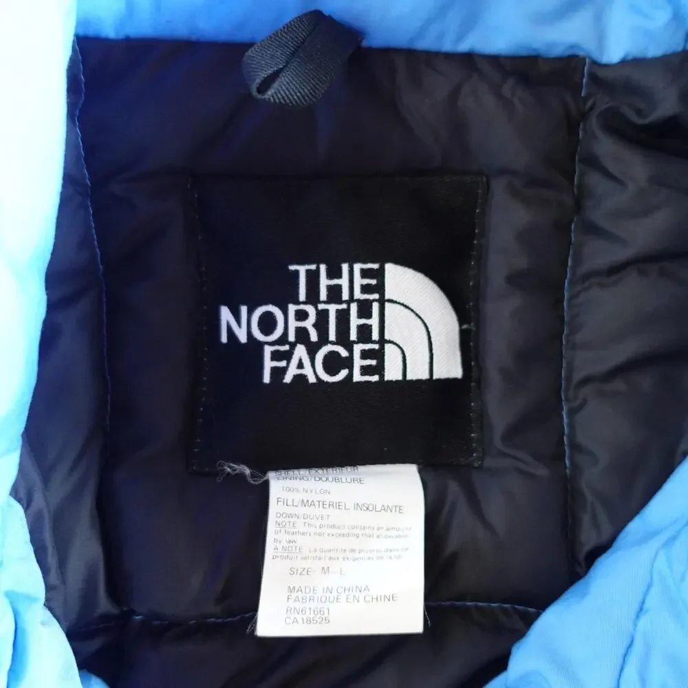 Vintage North Face Jacket Mens Medium Large Blue Down Puffer Detachable Hood 90s